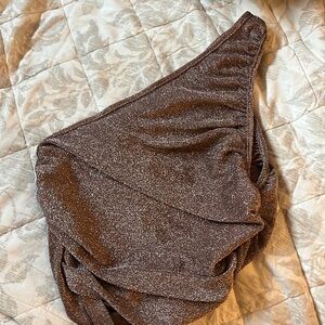 One shoulder she in sparkily crop top size small